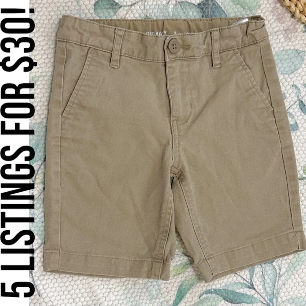 Old Navy Boys Flat Front Khaki Shorts Built in Flex Size 5